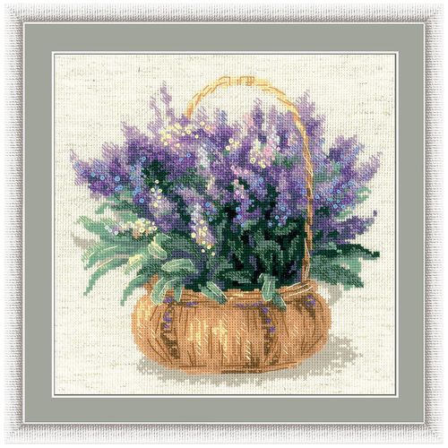4607154529478 - Stickbild Lavendel im Korb 25 x 25 cm 4607154529478 - Stickbild Lavendel im Korb 25 x 25 cm