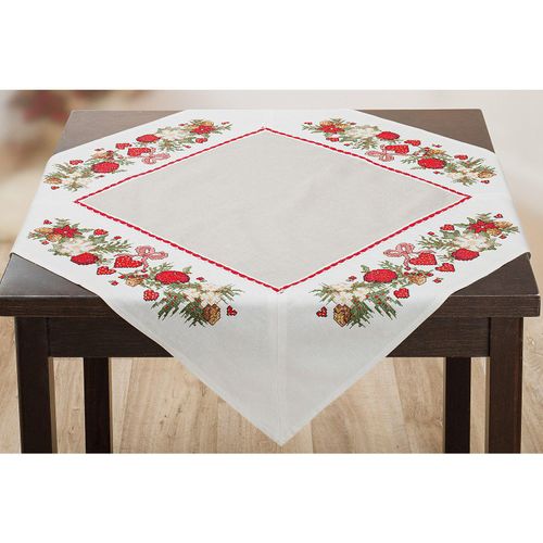 4058896347651 - Stickmitteldecke Landhaus-Weihnacht