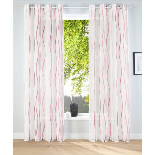 6941446601519 - Gardine MY HOME Dimona Gardinen Gr 145 cm Ösen 140 cm rosa (weiß rosé) Ösen Gardine 2-er Set transparent Voile Polyester Wellen 6941446601519 - Gardine MY HOME Dimona Gardinen Gr 145 cm Ösen 140 cm rosa (weiß rosé) Ösen Gardine 2-er Set transparent Voile Polyester Wellen