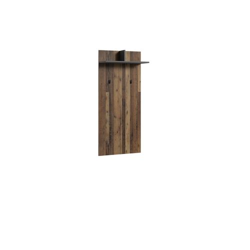 4251942211276 - Byliving - Wandpaneele ben Garderobe Old Wood dunkelbraun mit zwei Kleiderhaken und Hutablage Flurgarderobe für die Wand b 60 h 136 t 27 cm 4251942211276 - Byliving - Wandpaneele ben Garderobe Old Wood dunkelbraun mit zwei Kleiderhaken und Hutablage Flurgarderobe für die Wand b 60 h 136 t 27 cm