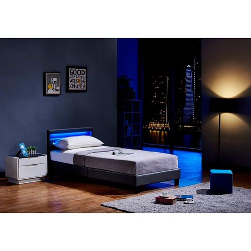 4058166164506 - HOME DELUXE LED Bett Astro inkl Matratze versch Größen und Farben - Dunkelgrau