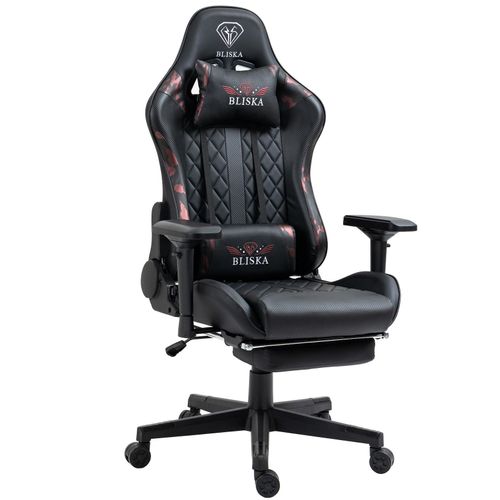 4250931573968 - Trisens - Gaming Stuhl Chair Racing mit Fußstütze und ergonomsichen 4D-Armlehnen Schwarz Military -Rosa