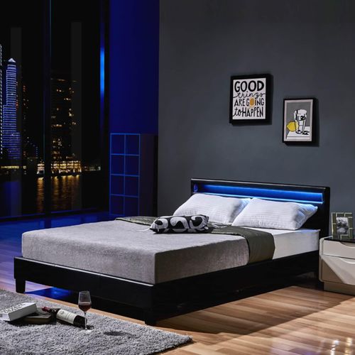 4058166017345 - Led Bett astro Farbe Schwarz Größe 140 x 200 cm led Polsterbett Bett Bettgestellt - Home Deluxe 4058166017345 - Led Bett astro Farbe Schwarz Größe 140 x 200 cm led Polsterbett Bett Bettgestellt - Home Deluxe