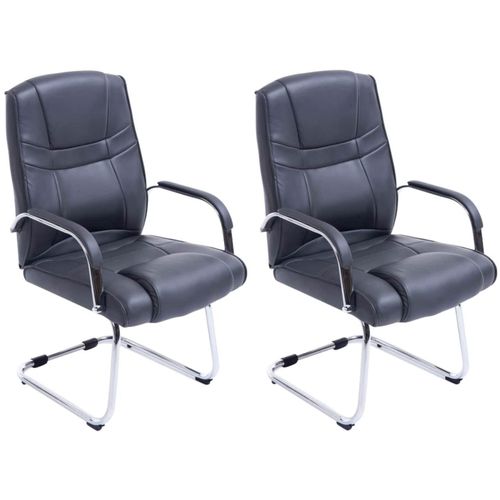 4251756469085 - 2er Set XXL-Freischwinger Attila Mit Metallgestell Und Armlehne I Bürostühle Mit Kunstlederbezug Und Polsterung