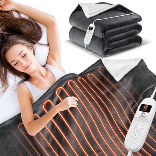 4255598312400 - KESSER® Heizdecke mit Abschaltautomatik Doppelseitig Elektrische Wärmedecke Kuscheldecke Bett Sofa 9 Temperaturstufen waschbar bis 40°C mit Timer Digitalanzeige 4255598312400 - KESSER® Heizdecke mit Abschaltautomatik Doppelseitig Elektrische Wärmedecke Kuscheldecke Bett Sofa 9 Temperaturstufen waschbar bis 40°C mit Timer Digitalanzeige