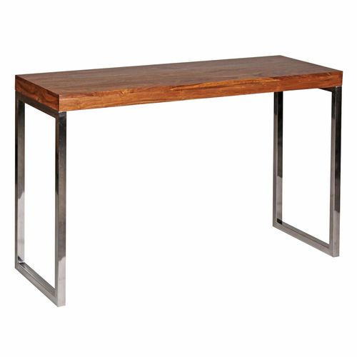 4251745763378 - Konsolentisch ISEN Flexibel 120x76x45 cm Massivholz Chromgestell handgefertigt 4251745763378 - Konsolentisch ISEN Flexibel 120x76x45 cm Massivholz Chromgestell handgefertigt