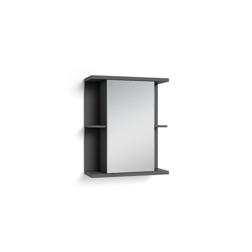 4251942212471 - Byliving - Badezimmer Spiegelschrank nebraska mit Spiegeltür Moderner 1-türiger Spiegel Hängeschrank in anthrazit b 60 h 70 t 25m mit viel 4251942212471 - Byliving - Badezimmer Spiegelschrank nebraska mit Spiegeltür Moderner 1-türiger Spiegel Hängeschrank in anthrazit b 60 h 70 t 25m mit viel