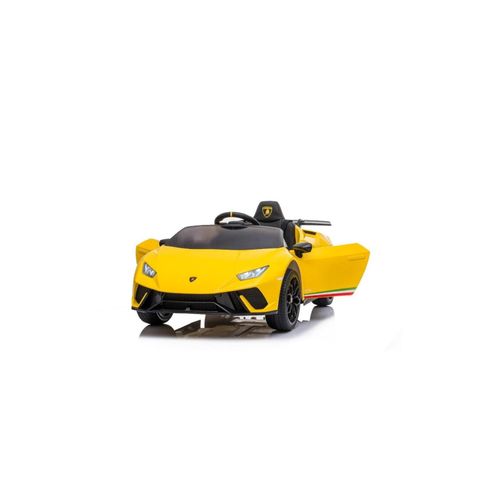 4260259877082 - ES-Toys Kinder Elektroauto Lamborghini Huracan EVA-Reifen Ledersitz Scheinwerfer gelb