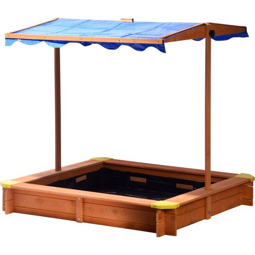 4042085943502 - Quadratischer Sandkasten mit verstellbarem Dach Sandkiste inkl Bodenplane 117x117x117 cm - Dobar 4042085943502 - Quadratischer Sandkasten mit verstellbarem Dach Sandkiste inkl Bodenplane 117x117x117 cm - Dobar