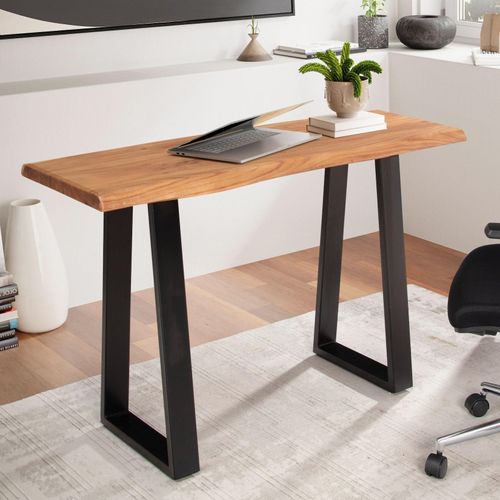 4251757722325 - Finebuy - Schreibtisch 118x41x765 cm Akazie Massivholz Metall Computertisch Baumkante Homeoffice Bürotisch Massiv Schmal Holztisch Laptoptisch 4251757722325 - Finebuy - Schreibtisch 118x41x765 cm Akazie Massivholz Metall Computertisch Baumkante Homeoffice Bürotisch Massiv Schmal Holztisch Laptoptisch