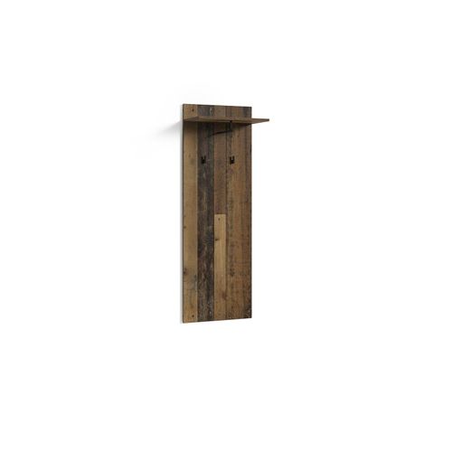 4251942206739 - Wandpaneel jakob Garderoben-Paneel in Altholz-Optik mit Melamin-Beschichtung Kleiderstange 2 Haken und Regal Platzsparende Wandgarderobe 4251942206739 - Wandpaneel jakob Garderoben-Paneel in Altholz-Optik mit Melamin-Beschichtung Kleiderstange 2 Haken und Regal Platzsparende Wandgarderobe