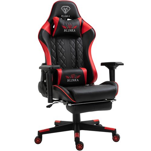 4250931565611 - Trisens - Gaming Stuhl Chair Racing mit Fußstütze und ergonomsichen 4D-Armlehnen Schwarz Rot 4250931565611 - Trisens - Gaming Stuhl Chair Racing mit Fußstütze und ergonomsichen 4D-Armlehnen Schwarz Rot