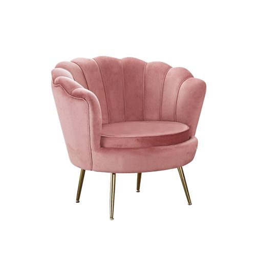4059865182396 - Muschelsessel Samt Rose Relaxsessel Polstersessel Ohrensessel Loungesessel