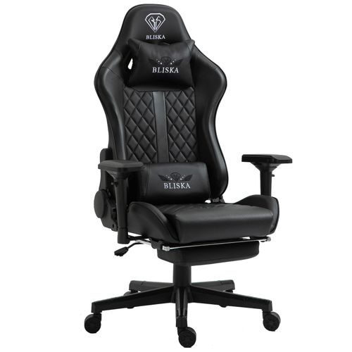 4250931572268 - Trisens - Gaming Stuhl Chair Racing mit Fußstütze und ergonomsichen 4D-Armlehnen Schwarz 4250931572268 - Trisens - Gaming Stuhl Chair Racing mit Fußstütze und ergonomsichen 4D-Armlehnen Schwarz