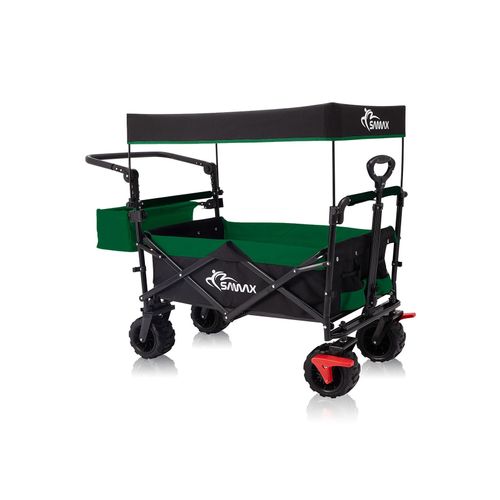 4260595752401 - Faltbarer Bollerwagen Offroad mit Dach - Schwarz Grün - Samax 4260595752401 - Faltbarer Bollerwagen Offroad mit Dach - Schwarz Grün - Samax