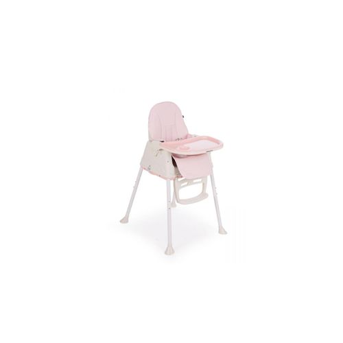 3801004010777 - Kikkaboo Hochstuhl Creamy 2in1 Tablet abnehmbar Höhe verstellbar 3-Punkt-Gurt rosa
