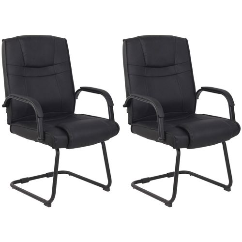 4255716302894 - 2er Set XXL-Freischwinger Attila Mit Metallgestell Und Armlehne I Bürostühle Mit Kunstlederbezug Und Polsterung 4255716302894 - 2er Set XXL-Freischwinger Attila Mit Metallgestell Und Armlehne I Bürostühle Mit Kunstlederbezug Und Polsterung