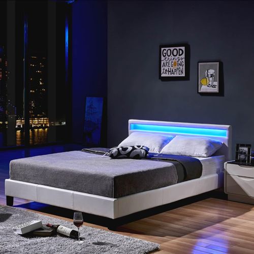 4058166017352 - Led Bett astro Farbe Weiß Größe 140 x 200 cm led Polsterbett Bett Bettgestellt - Home Deluxe 4058166017352 - Led Bett astro Farbe Weiß Größe 140 x 200 cm led Polsterbett Bett Bettgestellt - Home Deluxe