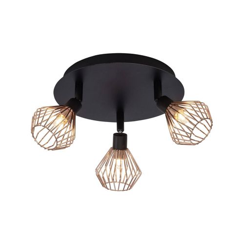 4004353240348 - Lampe Dalma Spotrondell 3flg schwarz kupfer 3x QT14 G9 33W geeignet für Stiftsockellampen (nicht enthalten) Köpfe schwenkbar - schwarz - Brilliant 4004353240348 - Lampe Dalma Spotrondell 3flg schwarz kupfer 3x QT14 G9 33W geeignet für Stiftsockellampen (nicht enthalten) Köpfe schwenkbar - schwarz - Brilliant
