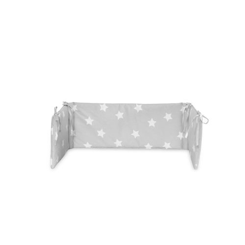 3800151985020 - Babybett-Nestchen L 145 x B 27 cm Bettumrandung aus 100% Baumwolle grau Sterne