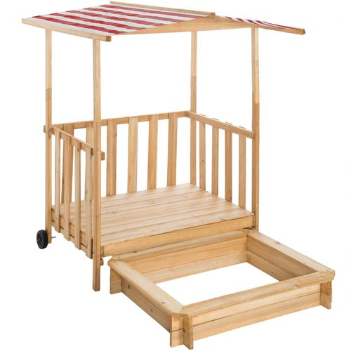 4061173042125 - Tectake - Sandkasten und Spielveranda mit Dach 106x105x137cm - Sandkiste Buddelkasten Holzsandkasten - rot - rot 4061173042125 - Tectake - Sandkasten und Spielveranda mit Dach 106x105x137cm - Sandkiste Buddelkasten Holzsandkasten - rot - rot
