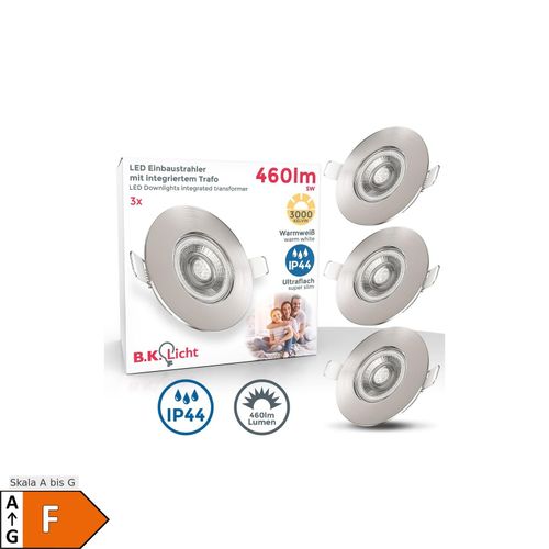 4057722004027 - Bklicht - 3x led Einbaustrahler Bad Spots Einbauleuchten Lampe ultraflach Deckenspots IP44 4057722004027 - Bklicht - 3x led Einbaustrahler Bad Spots Einbauleuchten Lampe ultraflach Deckenspots IP44