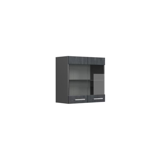 4066731405015 - Hängender Geschirrschrank R-Line Schwarz Beton 60 cm Vicco