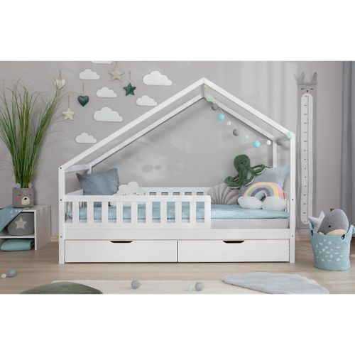 4251105973508 - TiCAA TiCAA Hausbett Bodenbett wandelbar mit asymmetrischem Dach Lou 90 100 120 140x200 cm für Jungen & Mädchen inkl Rolllattenrost Schubladen & Rausfallschutz Montessori Bett aus Kiefer Massivholz 4251105973508 - TiCAA TiCAA Hausbett Bodenbett wandelbar mit asymmetrischem Dach Lou 90 100 120 140x200 cm für Jungen & Mädchen inkl Rolllattenrost Schubladen & Rausfallschutz Montessori Bett aus Kiefer Massivholz