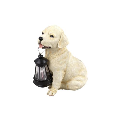 9007371181988 - LED Solarleuchte Hund Labrador mit Laterne H 24 cm 9007371181988 - LED Solarleuchte Hund Labrador mit Laterne H 24 cm