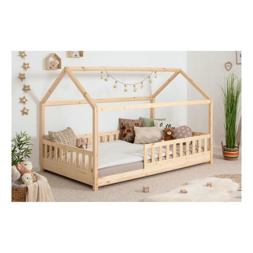 4251105968924 - TiCAA TiCAA Kinderbett Hausbett Kay 90x200 cm 100x200 cm 120x200 cm 140x200 für Jungen & Mädchen inkl Rolllattenrost Rausfallschutz variabel Montessori Bett weiß aus Kiefer Massivholz 4251105968924 - TiCAA TiCAA Kinderbett Hausbett Kay 90x200 cm 100x200 cm 120x200 cm 140x200 für Jungen & Mädchen inkl Rolllattenrost Rausfallschutz variabel Montessori Bett weiß aus Kiefer Massivholz
