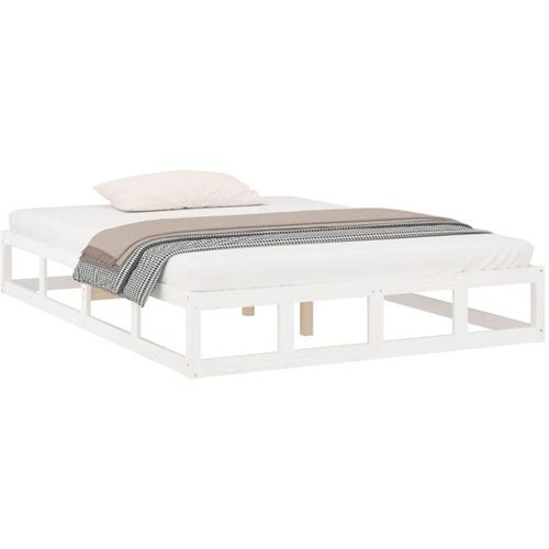 8720287136958 - MassivholzbettSchlafzimmerbettDoppelbett Weiß 160x200 cm vidaXL