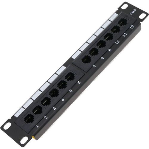 8434852141987 - RackMatic - Patch Panel 10 für Serverrack Schrank 12-Port RJ45 Cat6 UTP 1HE