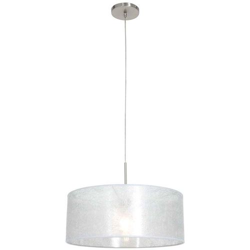 8712746118155 - Sienna Lighting - Sienna Sparkled Light Zylindrische Pendel-Deckenleuchte Stahl gebürstet Stoff Sizoflor