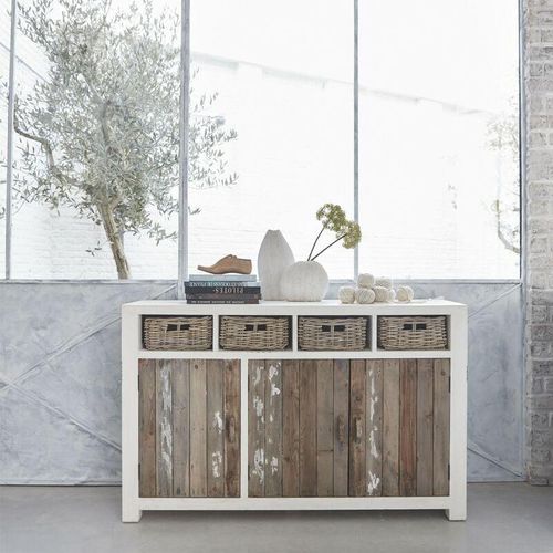 3662251003079 - Berah Getah - 3-türiges Sideboard mit 4 Schubladen aus recyceltem Kiefernholz