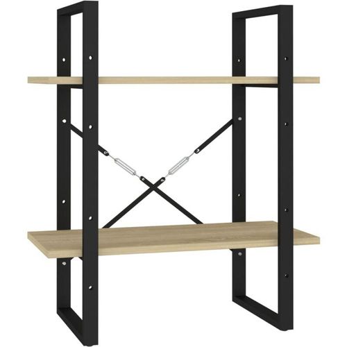 8720286567203 - Bonnevie - Bücherregal 2 FächerStandregal Sonoma-Eiche 60x30x70 cm Holzwerkstoff vidaXL