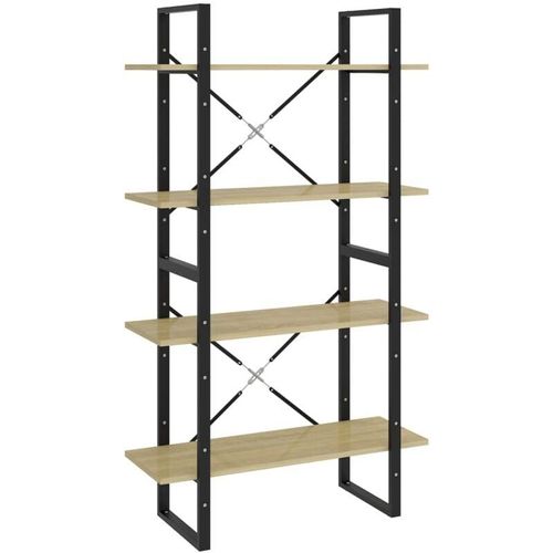 8720286567500 - Bonnevie - BücherregalStandregal 4 Fächer Sonoma-Eiche 80x30x140 cm Holzwerkstoff vidaXL