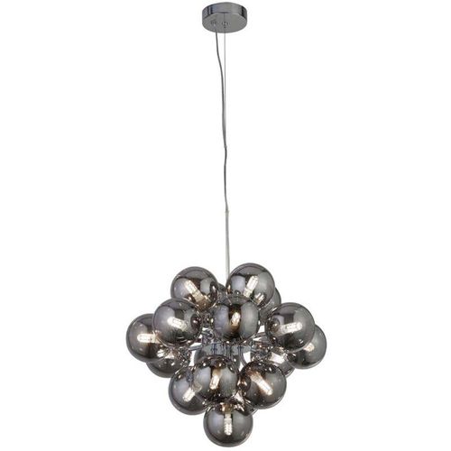 5053423190471 - Pendelleuchte Hängelampe Deckenleuchte Wohnzimmerlampe Rauchglas Chrom D 41 cm