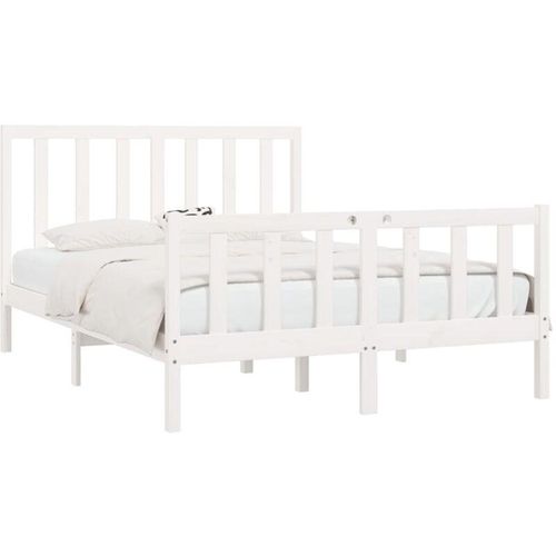 8720287056287 - MassivholzbettSchlafzimmerbettDoppelbett Weiß 160x200 cm vidaXL 8720287056287 - MassivholzbettSchlafzimmerbettDoppelbett Weiß 160x200 cm vidaXL