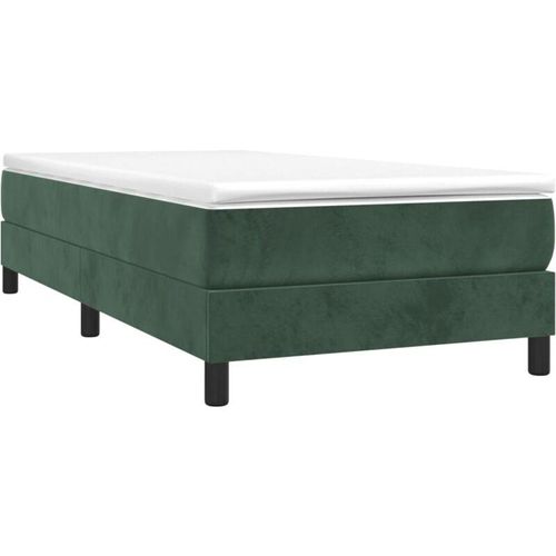 8720287234180 - Bonnevie - BoxspringbettSchlafzimmerbett Dunkelgrün 100x200 cm Samt vidaXL