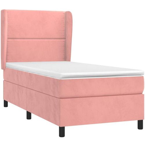 8720287429982 - Boxspringbett mit Matratze Rosa 80x200 cm Samt vidaXL