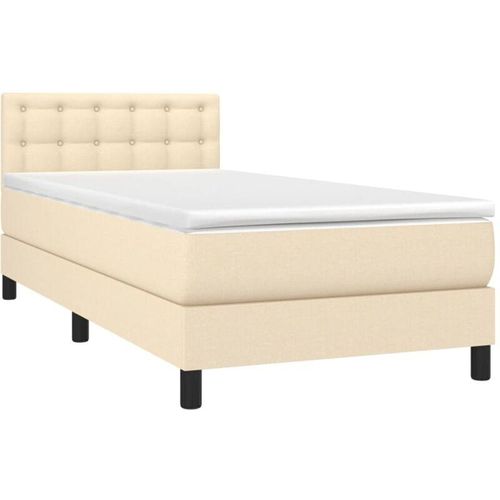 8720287369585 - Vidaxl - Boxspringbett mit Matratze & led Creme 80x200 cm Stoff