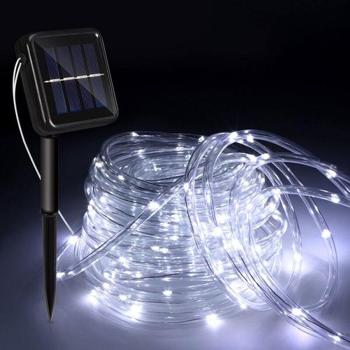 9114680990108 - TolleTour Solar Lichterketten 22m 200 led Lichtschlauch 8 Modi Warmweiss Lichter fuer Party Garden Home Festival DecoratioKaltweiß - Kaltweiß