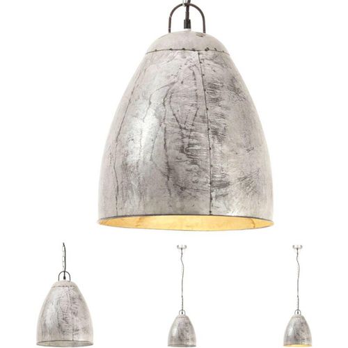 8721031334781 - The Living Store - Hängelampe Industriestil 25 w Silbern Rund 32 cm E27 - Lampen - Silber