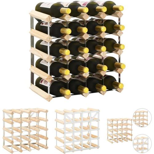 8721032020935 - The Living Store - Weinregal für 20 Flaschen Massivholz Kiefer - Weinregale - Beige