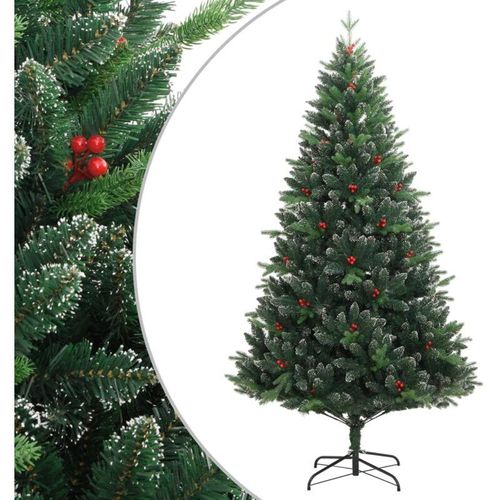 8720845442552 - Vidaxl - Künstlicher Weihnachtsbaum Klappbar mit Roten Beeren 210 cm