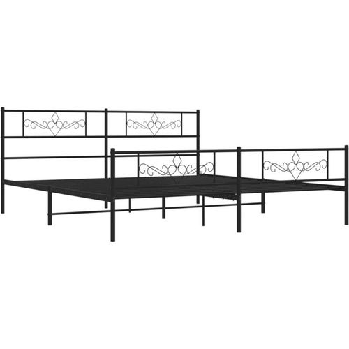 8721012047488 - Bonnevie - BettgestellSchlafzimmerbett mit Kopf- und Fußteil Metall Schwarz 193x203 cm vidaXL