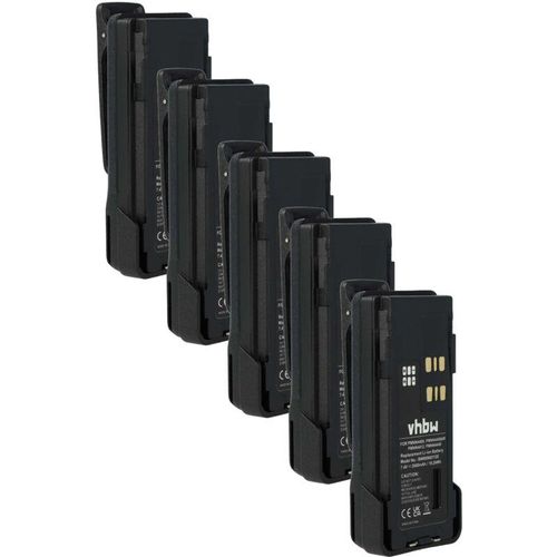 4068201580338 - 5x Akku Ersatz für Motorola PMNN4544 PMNN4543A PMNN4544A für Funkgerät Walkie Talkie (2600 mAh 74 v Li-Ion) + Gürtelclip - Vhbw