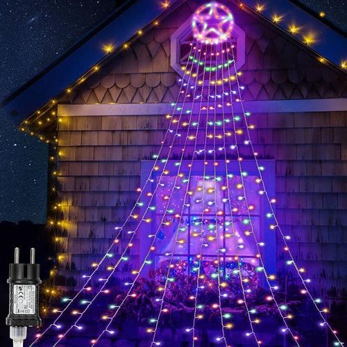 9475631356412 - Swanew - led Lichterkette Weihnachtsbaum Geburtstag Weihnachts Baummantel Xmas 8 Modi rgb