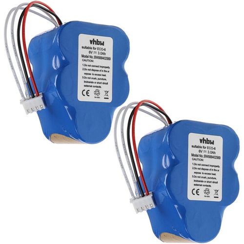 4068201944376 - 2x Akku kompatibel mit Hoover RVC0010 RVC0011 RVC0011-001 Staubsauger (3000 mAh 6 v NiMH) - Vhbw