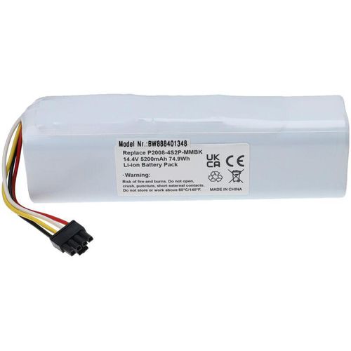 4069099513613 - 1x Akku kompatibel mit Xiaomi Mijia 1C roborock S50 roborock S51 1S 1T Staubsauger (5200 mAh 144 v Li-Ion) - Vhbw